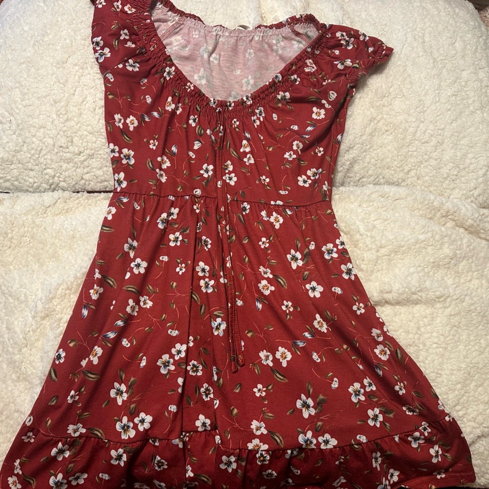 Floral Red Midi Dress